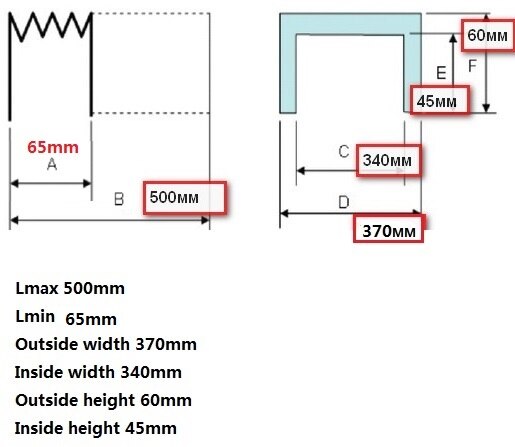 Tri-proof nylon klud harmonika cnc maskine støvbetræk bælge ,w370mm x  h60mm x ekspansion 500mm