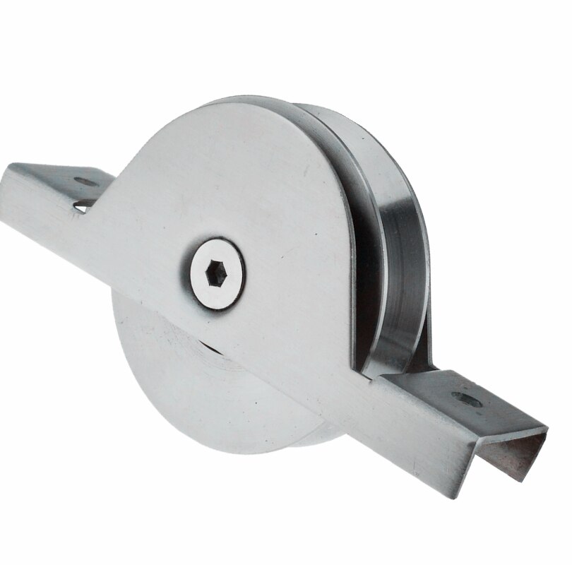 Stainless steel 304 stealth track wheel sliding door bearing wheel U-groove pulley lifting mute V-shaped steel fixed pulley