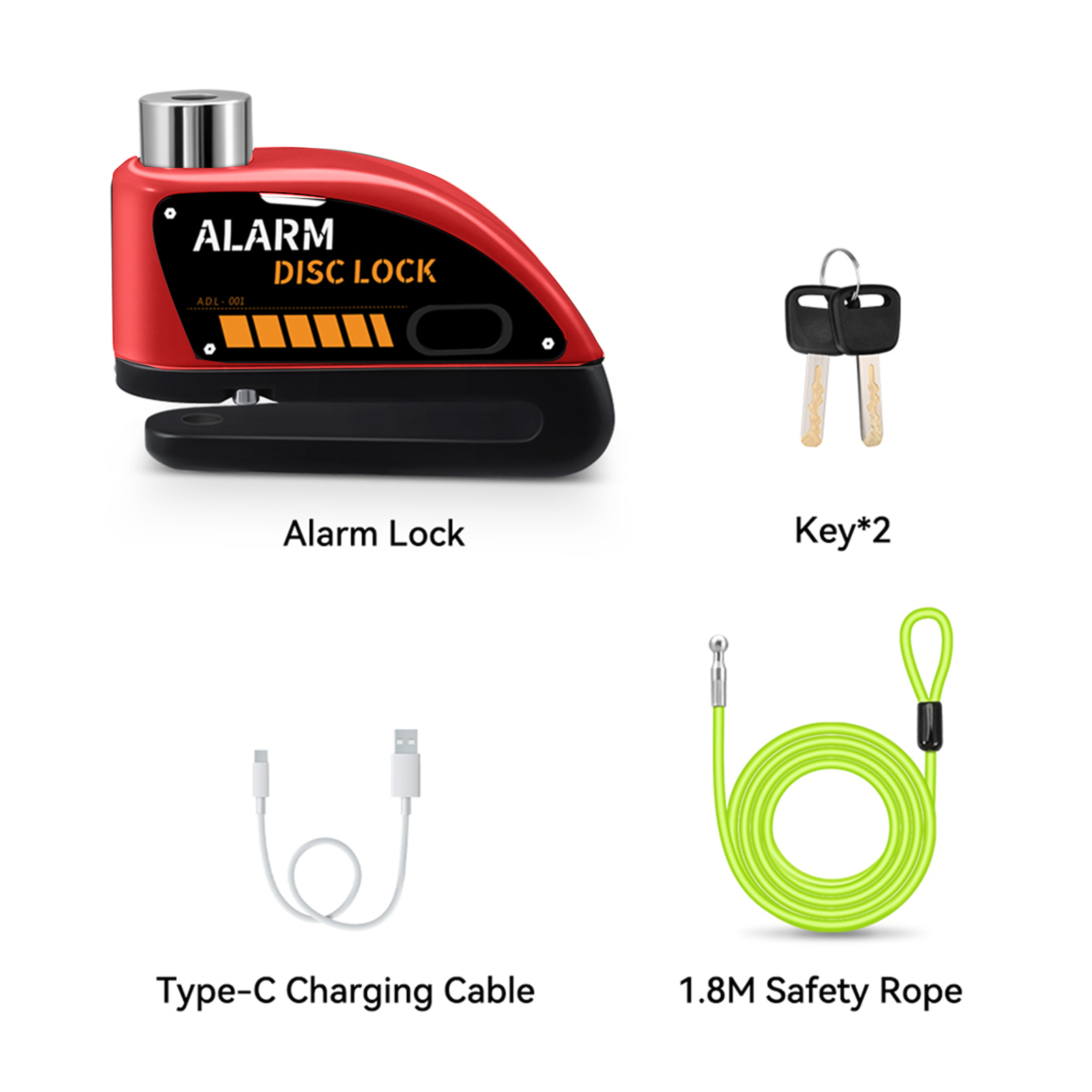 Extractme Motorrad Alarm Scheibenbremse Schloss 120dB Fahrrad Rad Disk Vorhängeschloss Sicherheit Diebstahlsicherung Rolle Alarma Motocicleta: Schwarz