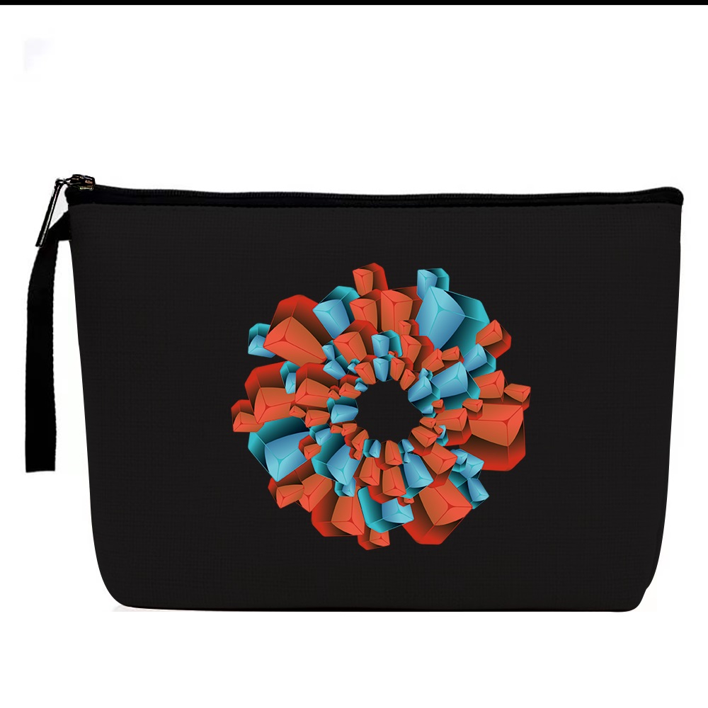 Cosmetische Tas - 3D Print Linnen - Ritsluiting - Reistoiletartikelen Organizer Pouch: 4 3D008