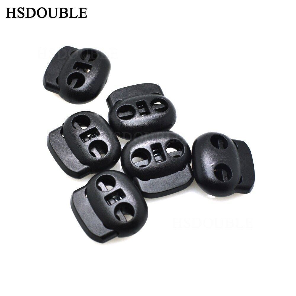 HSDOUBLE Cord Lock Bean Toggle Stopper Plastic Size:20mm*21mm*8mm Toggle Clip Black
