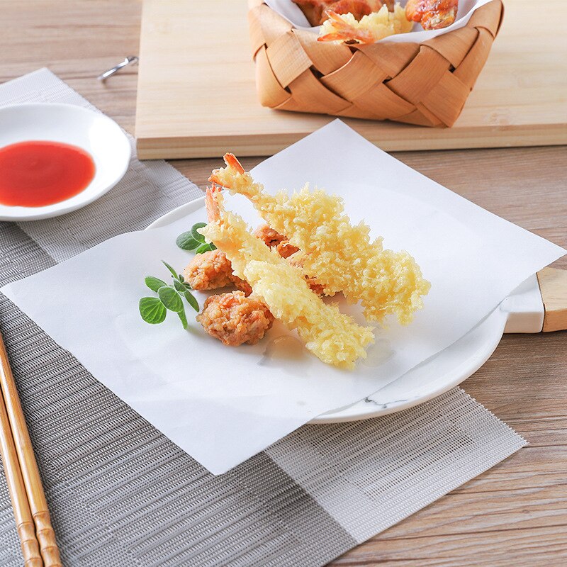 Papier absorbant l'huile alimentaire, 50 pièces, feuille de papier Tempura japonais, papier de cuisine absorbant l'huile pour Sandwich, papier d'emballage alimentaire frit