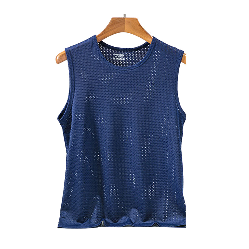 Camiseta interior de seda de hielo para hombre, ropa interior transparente, moldeador de cuerpo, lucha libre, Fitness, malla transpirable
