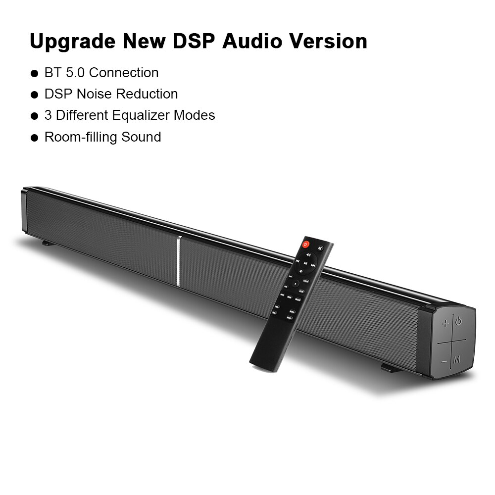 Wireless Bluetooth 5.0 Speaker Subwoof 40W Sound Bar 3D Home TV Wall-Mounted Theater Soundbar Sound Amplifier Remote Control