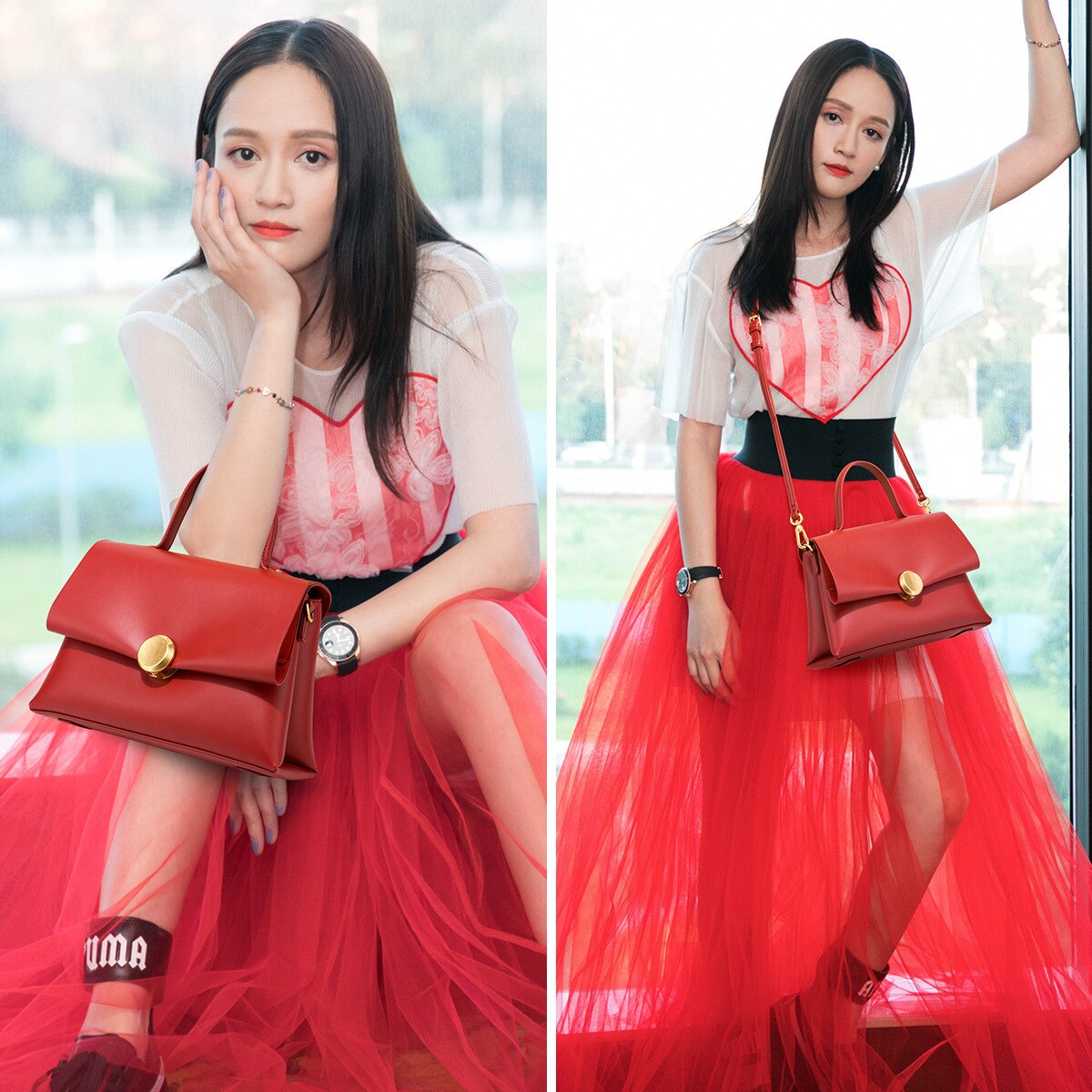 Rode Huwelijk Bruids Zak Zak 2022 High-End Bruiloft Handtas Schouder Messenger Bag