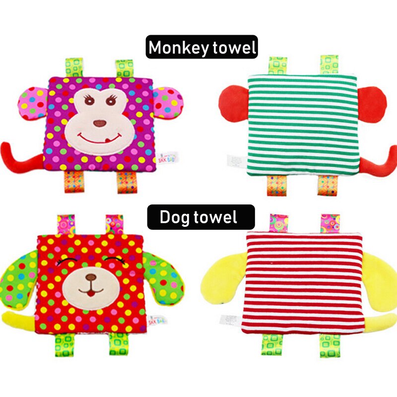 Neugeborenen Baby Beschwichtigen Handtuch Greifen Weiche Tröstlich Puppe Infant Spielzeug Baby Tier Plüsch Hand Handtuch Rassel Baby Spielzeug 0- 12 monate