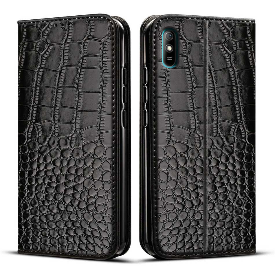 Redmi 9a siliconen telefoonhoesje voor xiaomi redmi 9a hoesje voor xiaomi redmi 2 hoesje voor xiaomi redmi 9a hoesje tpu achterkant voor redmi 9a hoesje met flip-functie van leer: Stijl 1 zwart