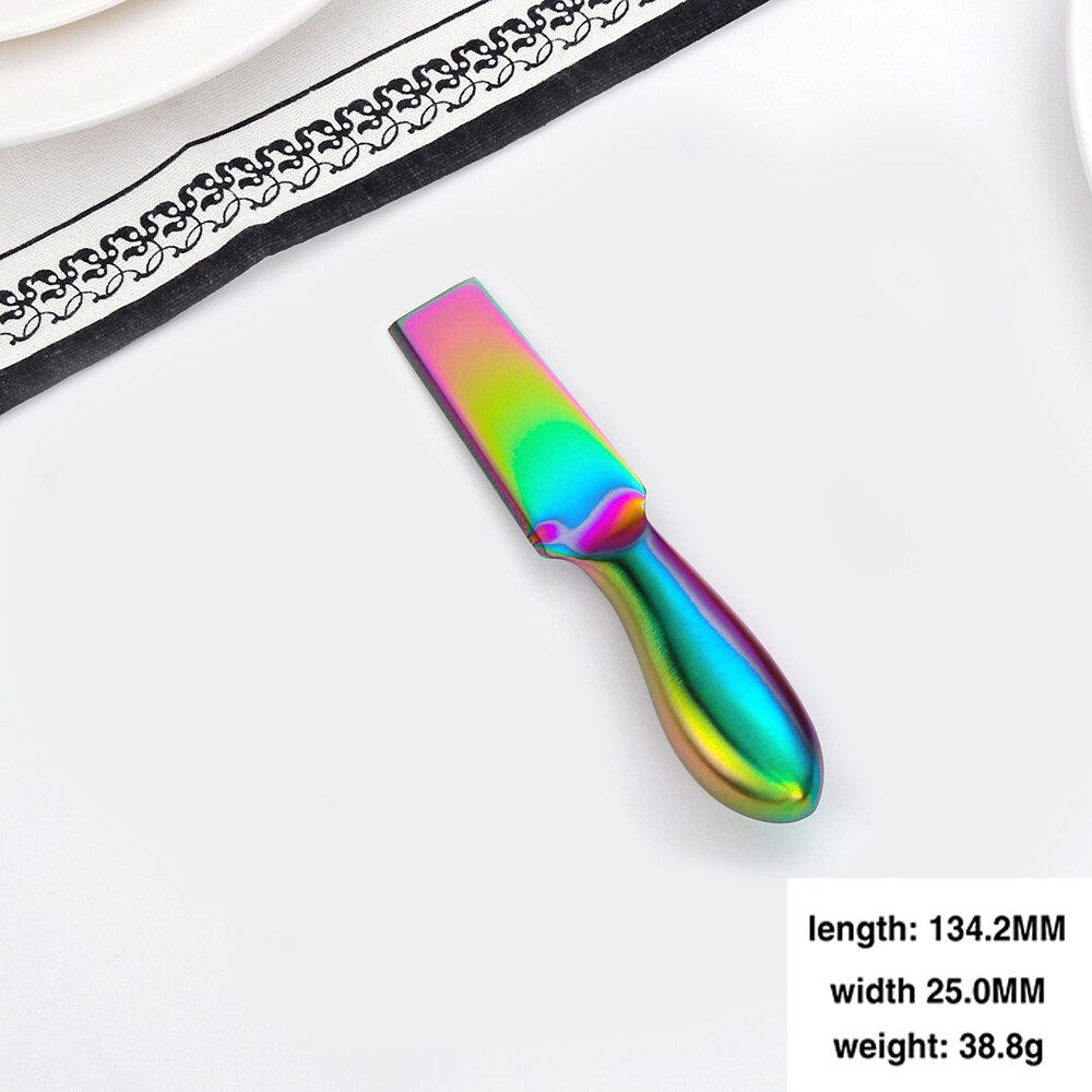 1Pcs Kaas Tool Gold Kaas Slicer Cutter Mes Creatieve Kaas Raspen Cake Spatel Boter Messen Vlees Vork Keuken Servies: Colorful Knife1