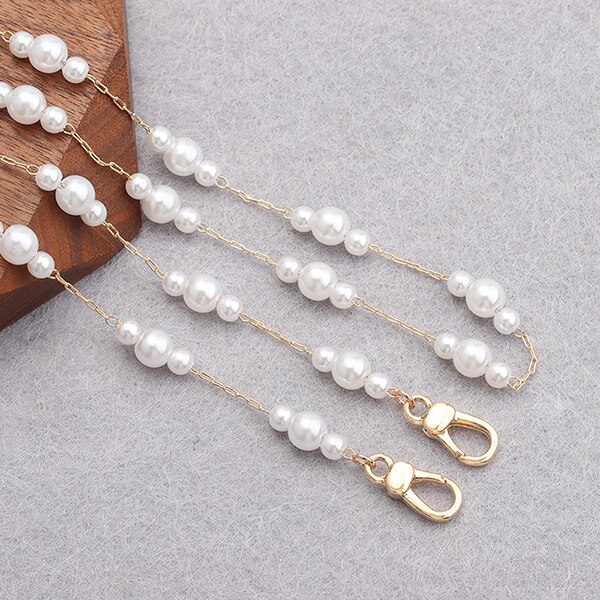 Gufeather m836, acessórios de jóias, corrente de cinta de óculos, 18k banhado a ouro, 0.3 mícrons, feito à mão, pérola plástica, corrente de máscara, 80 cm/pcs: M83607