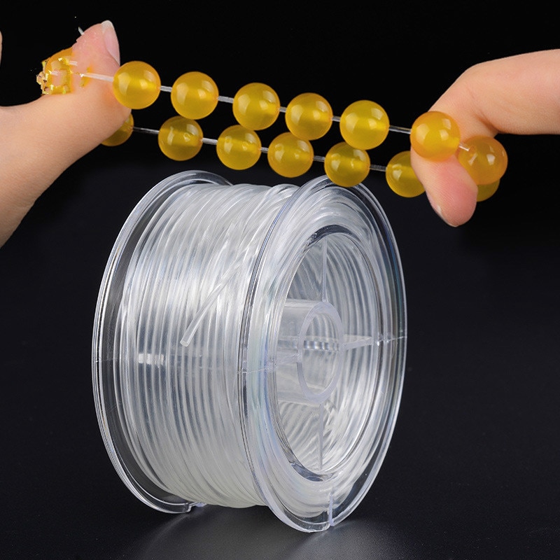 DIY Crystal Beading Stretch Elastic Thread Cord with Box Transparent Clear Round Beading Wire String Jewelry Making