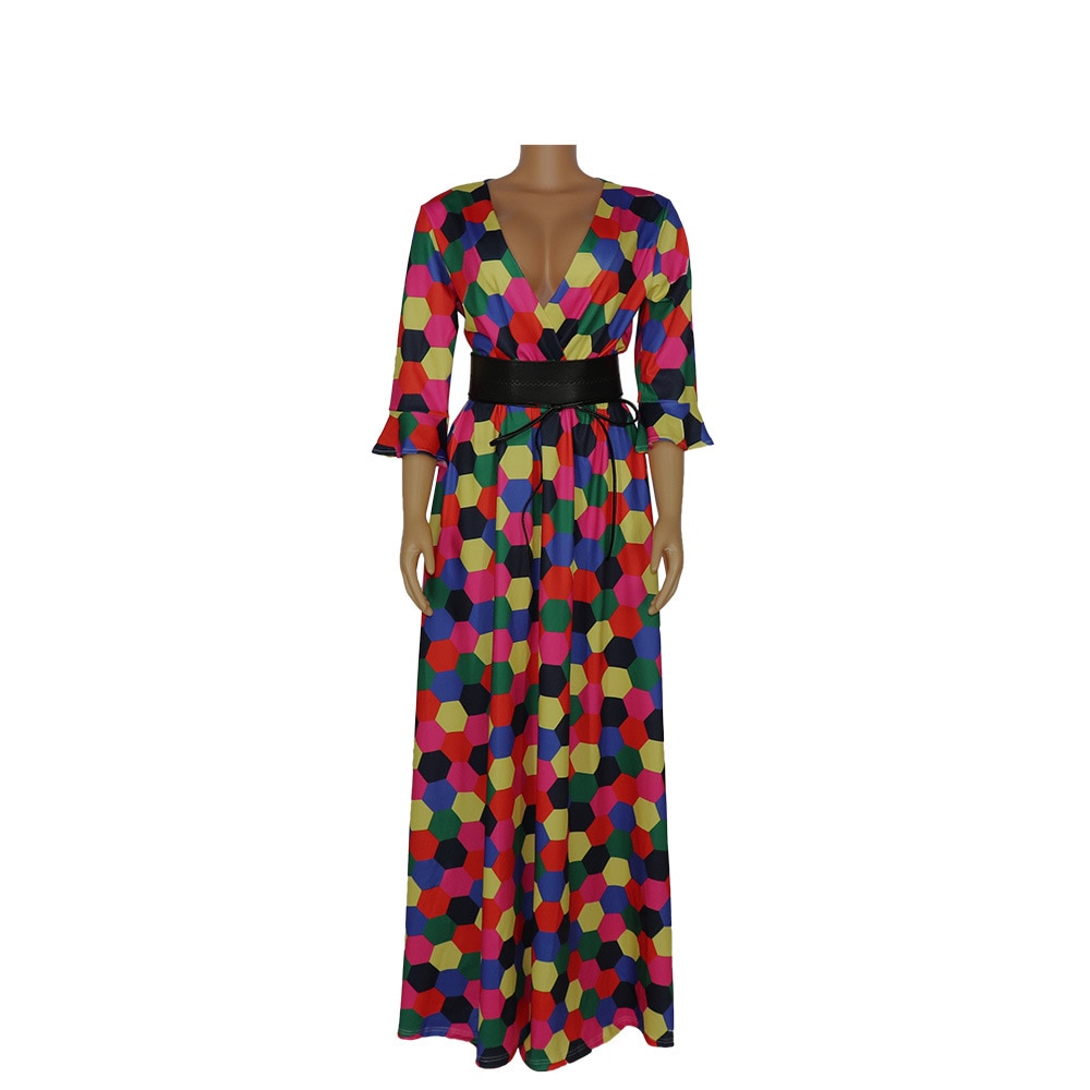 Vestidos africanos elegantes de lunares para mujeres Dashiki, Vestido largo de verano y otoño, ropa tradicional africana para mujeres, vestidos de hadas