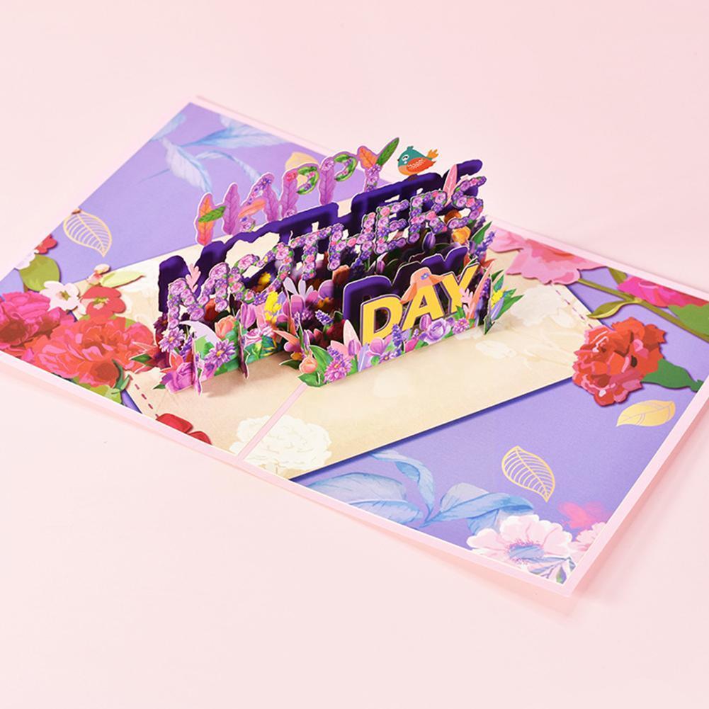 3d Greeting Card For Mother&#39;s Day Flower Pattern Happy Birthday Up Card For Mom K8k6