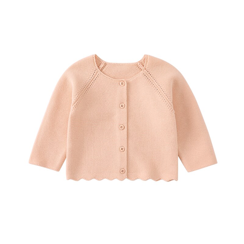 Pureborn toddler baby girl bluse sweater cardigan langærmede shirts slik farve åndbar bomuld baby girl strikkede toppe: Lyserød / 2-3 år