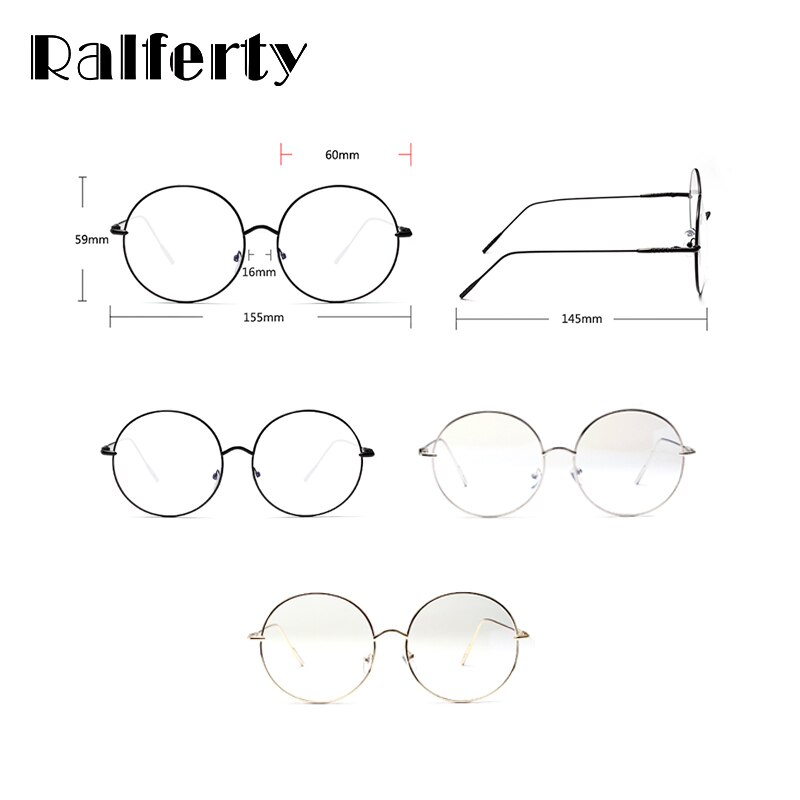 Ralferty Oversized Round Eyeglasses Frame Decorated Circle Eyewear Eye Glasses Frames For Women Lunette Spectacles W18518