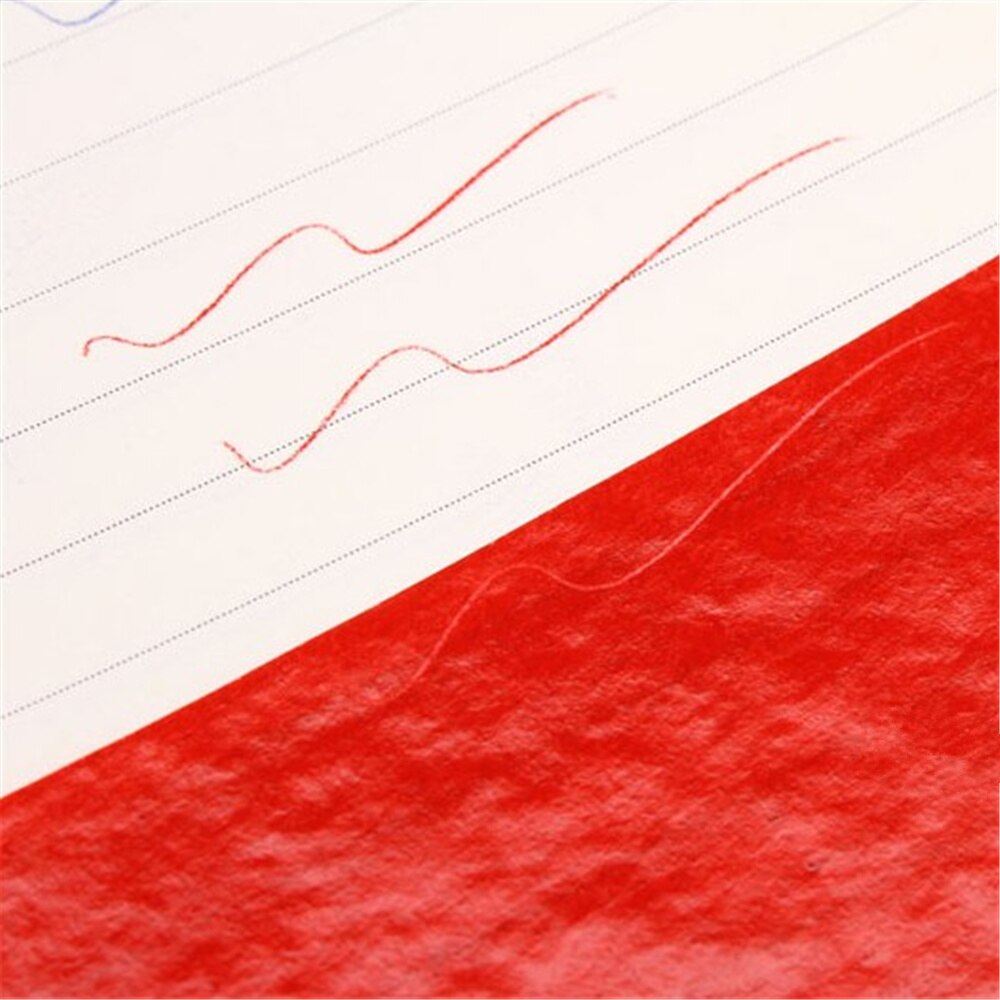 100 stk/kasse 38k red carbon stencil transfer papir dobbeltsidet hånd pro kopimaskine sporing hektograf repro 22 x 8.5cm
