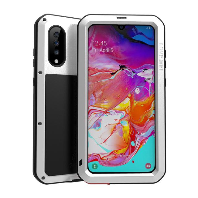 AMORE MEI Potente Cassa Del Metallo Per Samsung Galaxy A70 Cassa di Alluminio Impermeabile Antiurto Copertura per Samsung A70 Gorilla di vetro UN 70: white / original package