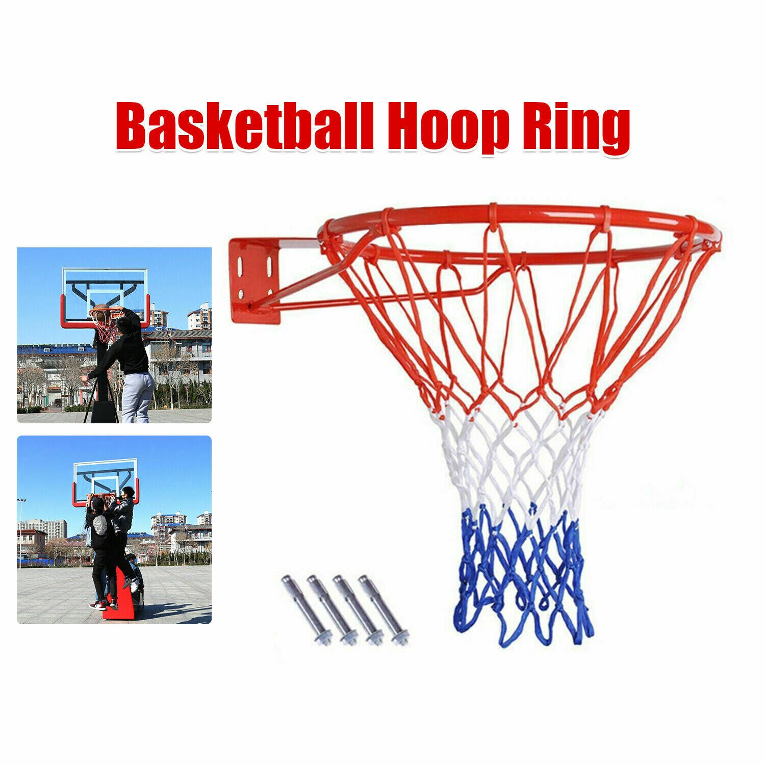 1 Pc Basketball Ring Hoop Net Wall Mounted Outdoor Hanging Basket Set For Kids Wall Mounted Basketball Rim Net Indoor Sport
