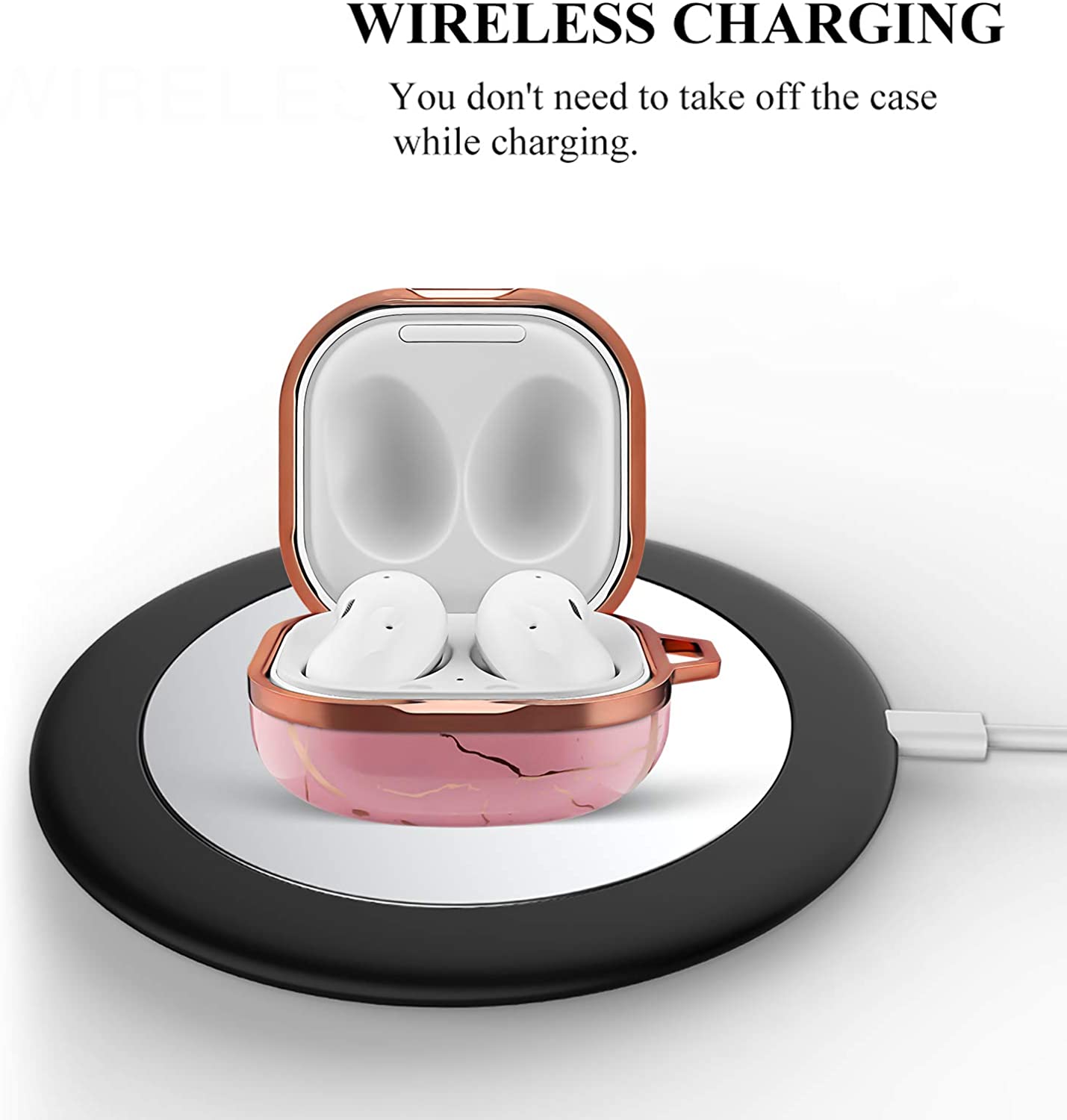 Dla Galaxy Buds 2/Live/Pro Case plastikowe marmurowe błyszczące luksusowe antypoślizgowe twarde powłoki słuchawki akcesoria do Galaxy buds live Case