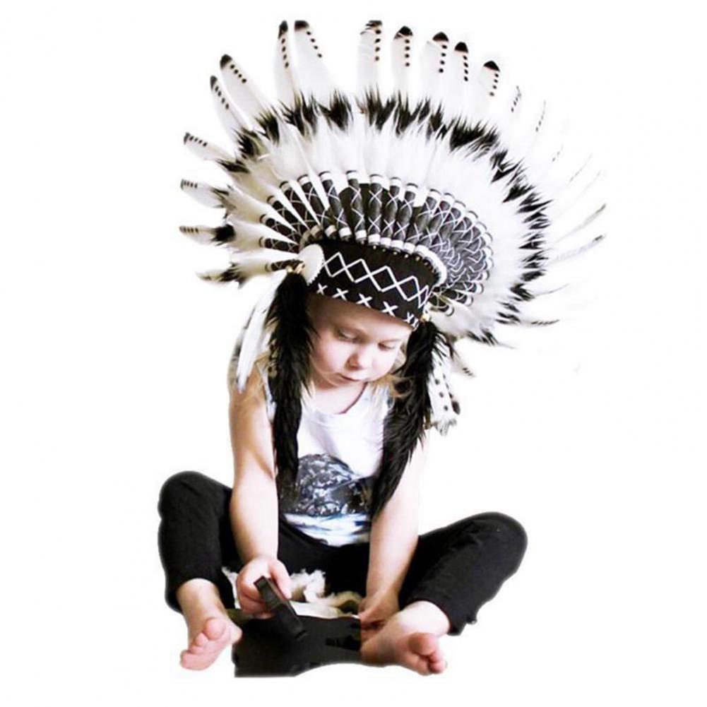 Sombrero especial, tocado sintético duradero, tocado indio nativo americano de plumas sintéticas