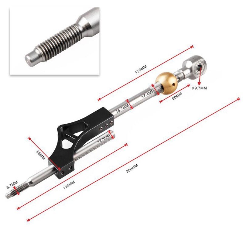 Circuit Adjustable Short Shifter for Civic Integra CRX B16 B18 B20 D16 Silver Car Short Shifter Extender for Honda Civic