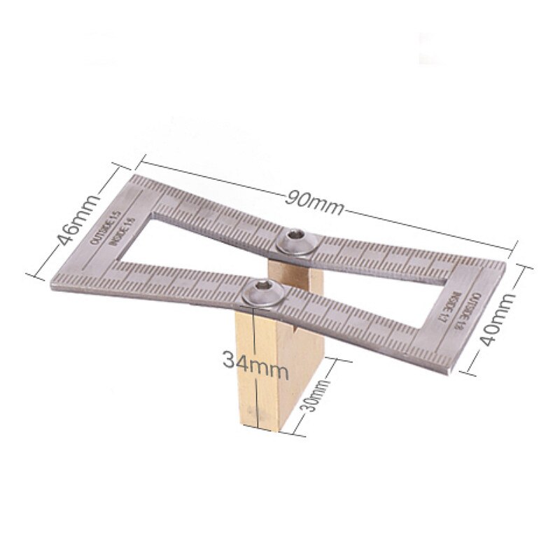 Zwaluwstaart Marker Hand Cut Hout Gewrichten Gauge Zwaluwstaart Guide Tool Met Schaal Zwaluwstaart Template Size 1: 5-1: 6 En 1: 7-1: 8