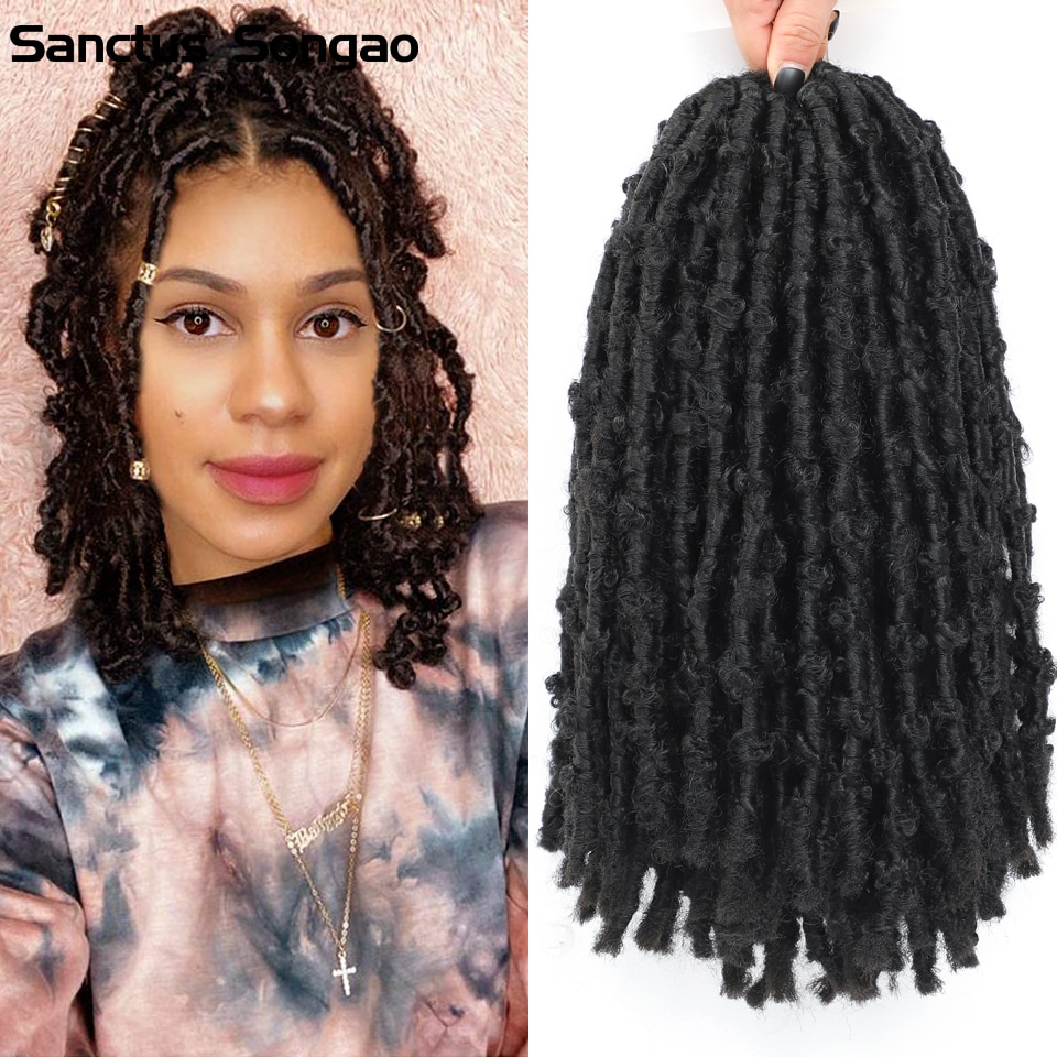 Butterfly Locs 24 Inch Pre Looped Butterfly Distressed Locs Crochet Hair Curly Messy Butterfly Locs Crochet Hair