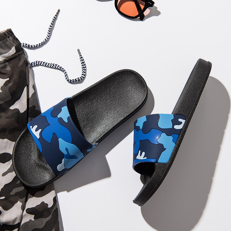 Asifn mænd hjemmesko afslappet rutschebaner mandlige skridsikre indendørs udendørs sommer strandflip flops camouflagesandaler 4 farver zapatos hombre