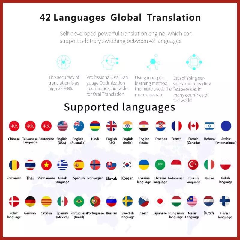 Boeleo k1 lite tradutor de voz inteligente portátil em tempo real 42 idiomas 3 em 1 assistente de ia texto tradução precisa em estoque