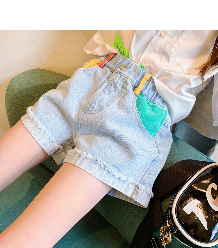 SUMMER teenage girls denim shorts 12 years old