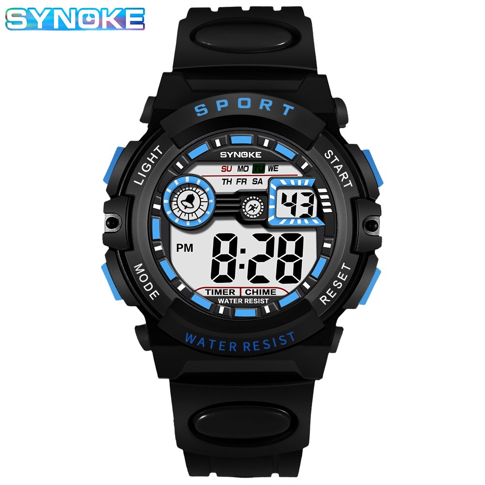 Synoke Mannen Student Beweging Digitaal Horloge Waterdicht Valbestendig En Schokbestendig Multifunctioneel Sporthorloge Jongen Lichtgevend