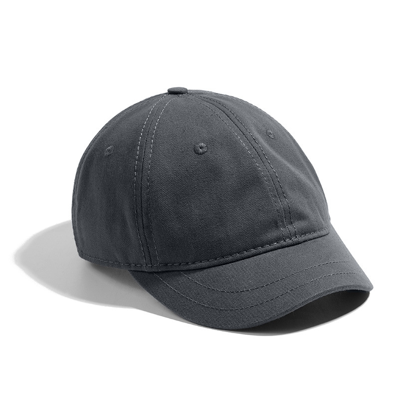 Adjustable Baseball Cap for Men and Women, Short Brim, 100% Cotton, Daily Sports, Large Hats, K-pop: black
