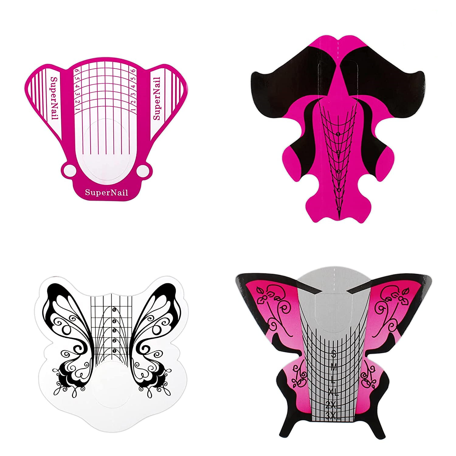 Pack of 400 Nail Stencil Nail Shape Guide Extension Sticker Paper Nail Art Tips Self-Adhesive Nail Art Forms Sticker DIY: Default Title