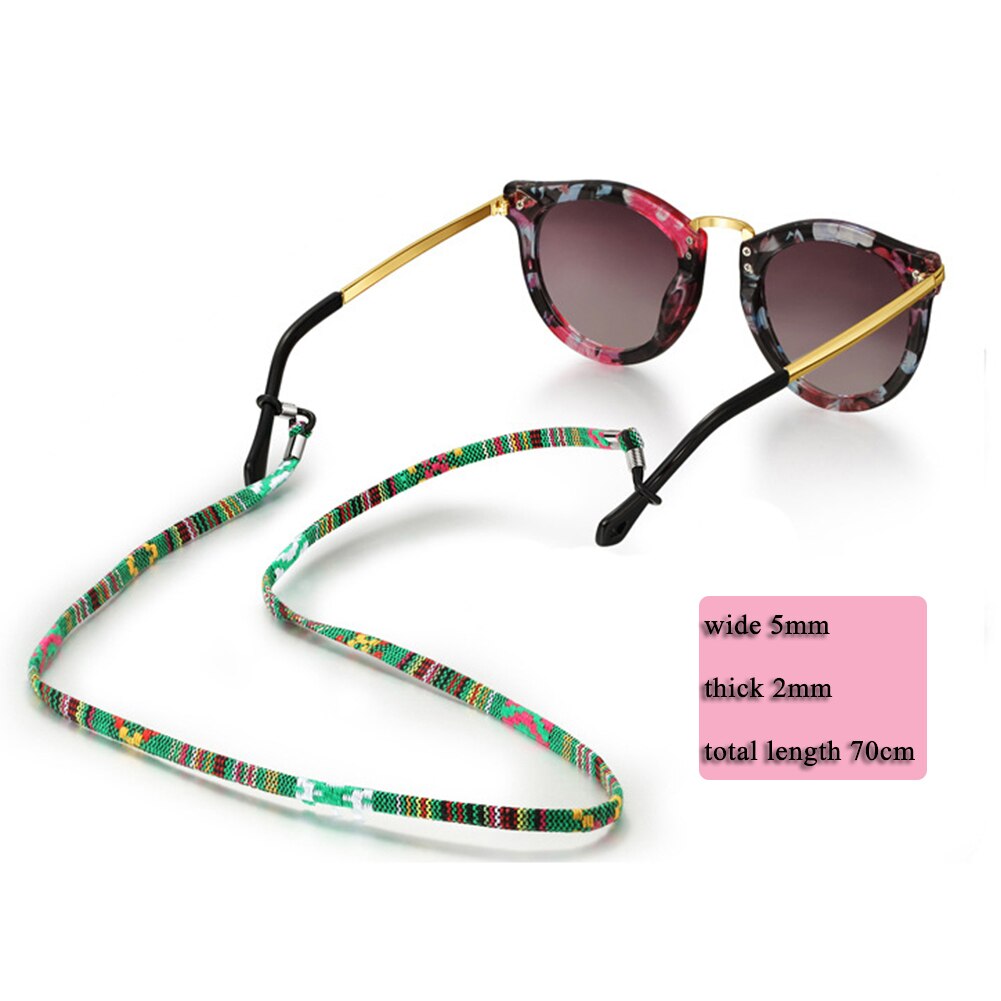 Lunettes de soleil en coton cordon de cou | Pratique, lunettes de soleil, cordon de fixation, sangle porte-lanière lunettes cordon ethnique haut de gamme, chaîne de lunettes