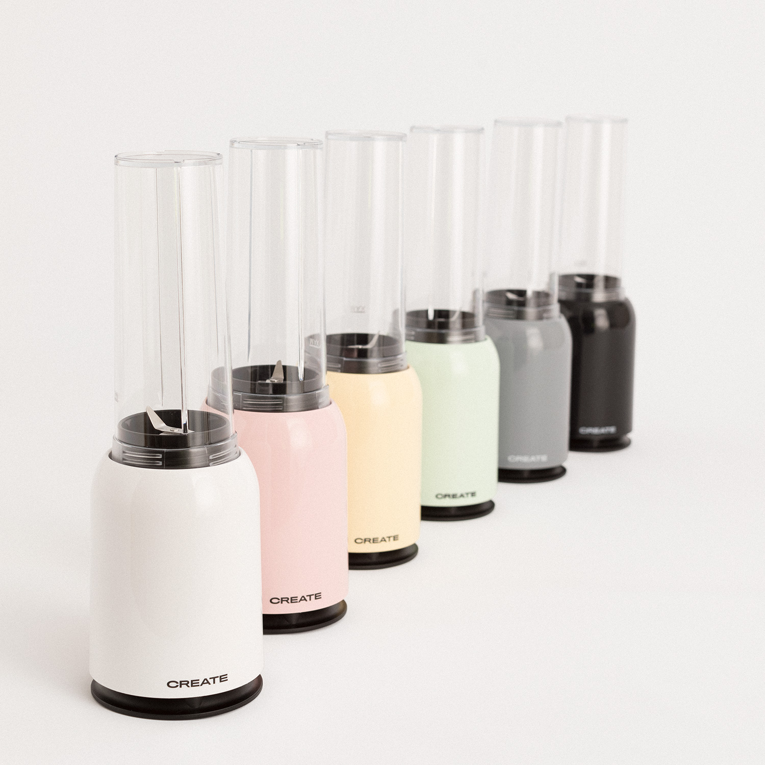 CREATE - MOI SLIM, Batidora de Vaso con Picadora Eléctrica de Acero Inoxidable, 234W jarra 0,4L, Libre de BPA, Portátil