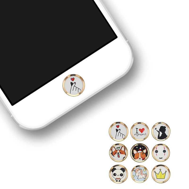 Leuke Cartoon Touch Home Button Sticker Voor Iphone 5 5S 6 7 8 Plus Voor Ipad Air 2 Mini vingerafdruk Identificatie Toetsenbord