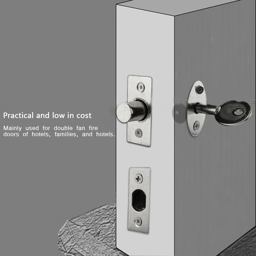 Stainless Steel Pipe Tube Lock Invisible Pipe Well Lock Locker For Fireproof Door Escape Aisle Locks Concealed Door Hardware