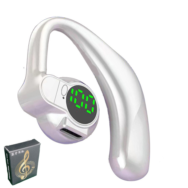 Cuffie bluetooth wireless monoauricolare con display digitale e microfono, batteria a lunga durata per sport, sonno e musica.: Verde