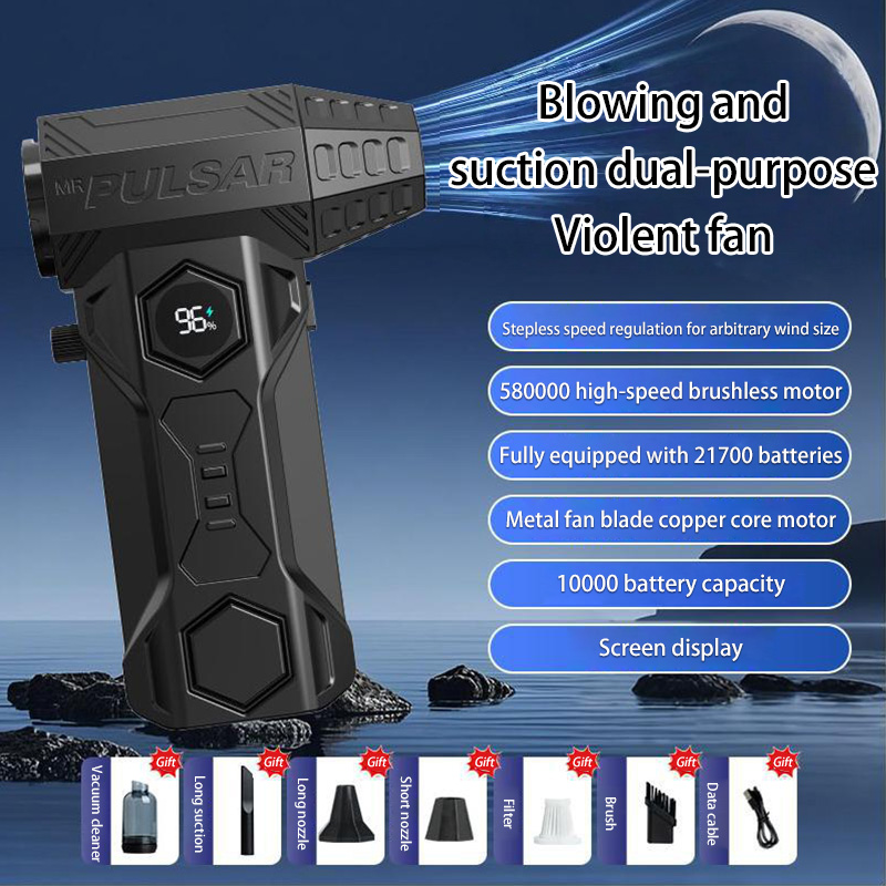 Xiaomi Turbo Jet ventilateur 990000 tr/min puissant ventilateur d'air moteur sans brosse vitesse du vent 75 m/s 10000 mAh brise forte ventilateur sous vide d'air: GRIS FONCÉ