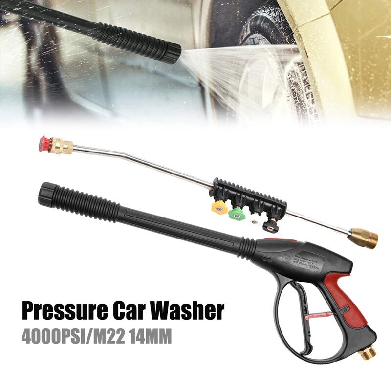 4000 psi højtryksrenser spray g-un ,m22 14mm rengøringsværktøj til bilvaskeskum med 50cm forlængerlanse: Default Title