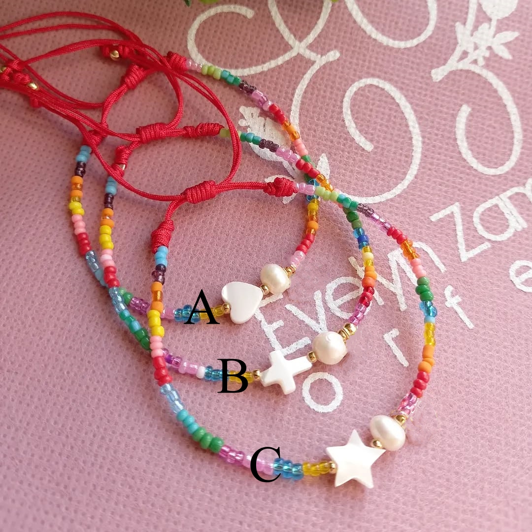 KKBEAD-pulsera bohemia para Mujer y niña, accesorios Y2k, Pulseras coloridas de arcoíris, joyería hecha a mano con cuentas, Pulseras para Mujer