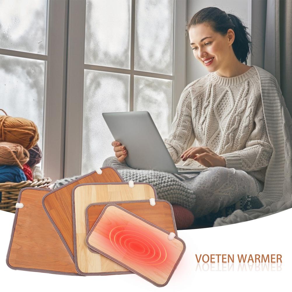 3 Sizes Office Heating Foot Mat Home Electric Heated Carpet Leather Heating Foot Mat Warmer Electric Heating Pads