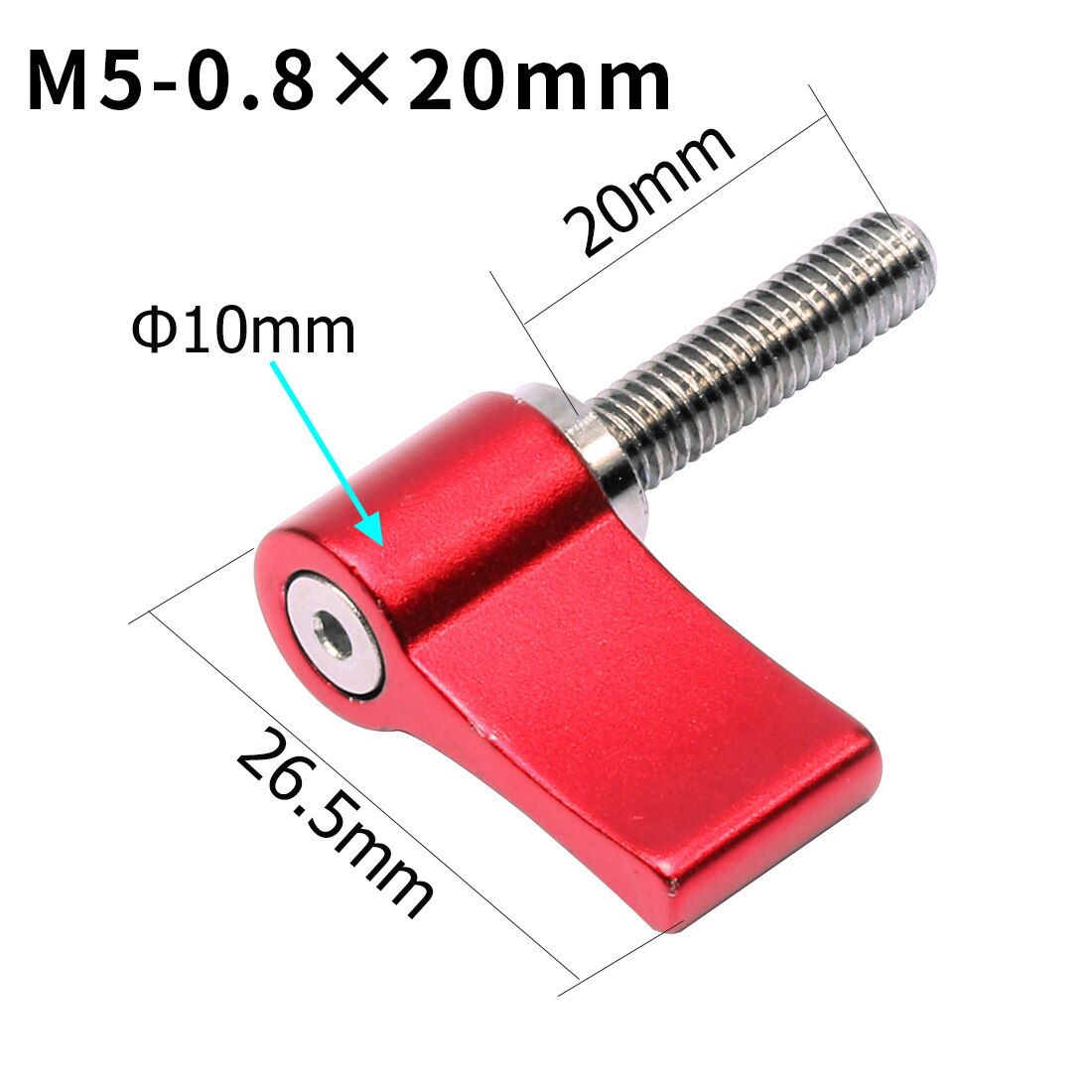 1x M4 M5 1/4 "tornillo de acero inoxidable 304 12mm 17mm 20mm ajustable abrazadera bloqueo adaptador en forma de L Llave. Accesorios de la cámara: M5x20 Red