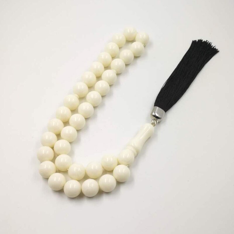 Résine Tasbih grande taille Imitation ivoire couleur Misbaha 33 perles blanc musulman homme chapelet Mastkhan perles de prière bracelet islamique