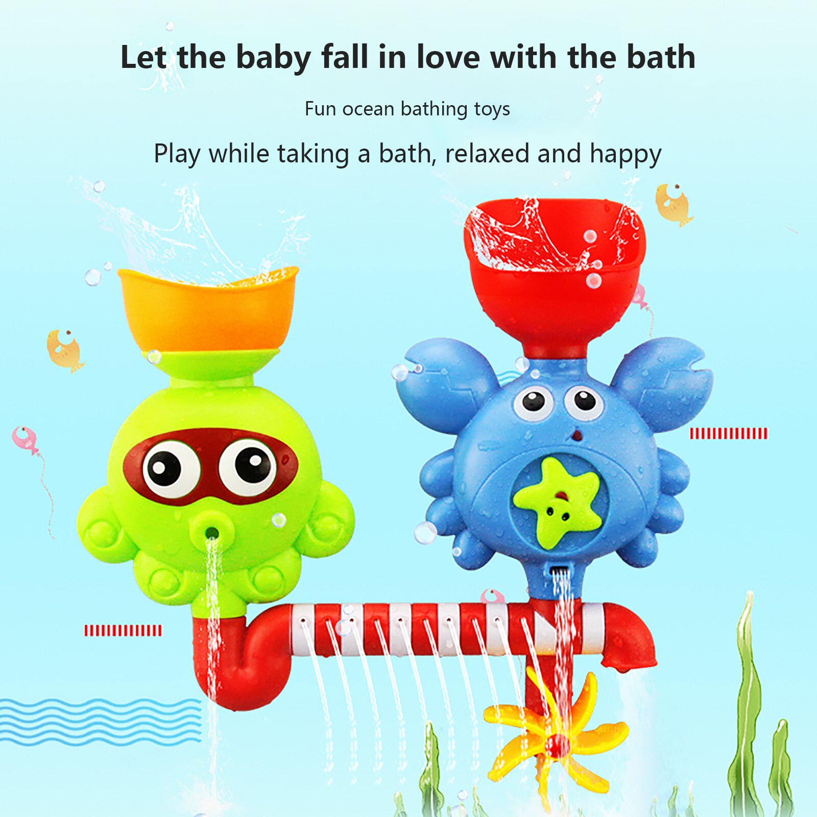 Juguete de baño con ventosa para bebés, accesorio de ducha educativo, rociador, diversión