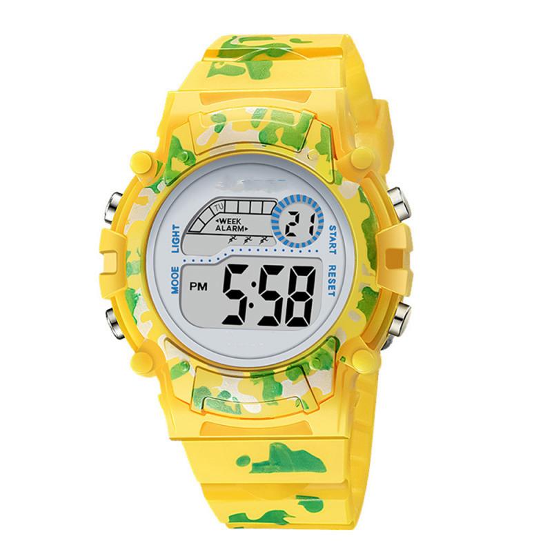 Reloj de correa para niños y niñas, deportivo, resistente al agua, multifunción, LED, Flash Digital colorido,: 03