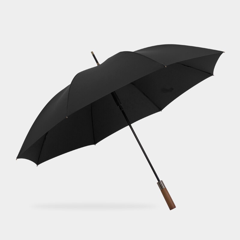 Paraguas grande para hombre, sombrilla de mango largo semiautomático, resistente al viento, de gran Anti UV, para Golf y lluvia, 120cm, 8 varillas,: Black