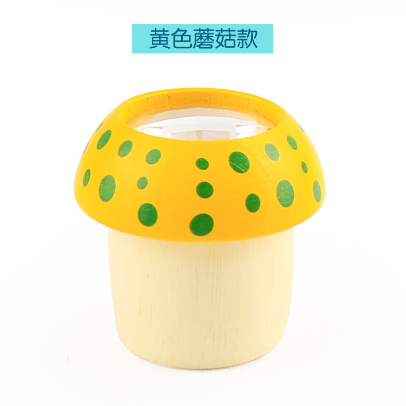 Honeycomb Eye Effect of Wooden Kaleidoscope Doubling Mirror Toddler Education Sensory Toys 2pcs/lot: YELLOW