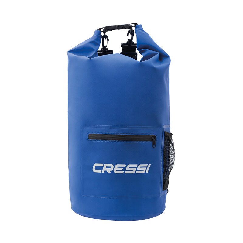 Cressi 10l 20l dry bag vattentät dykutrustning väska dyk snorkling simning drifting bag med dragkedja fram: Blå 20l