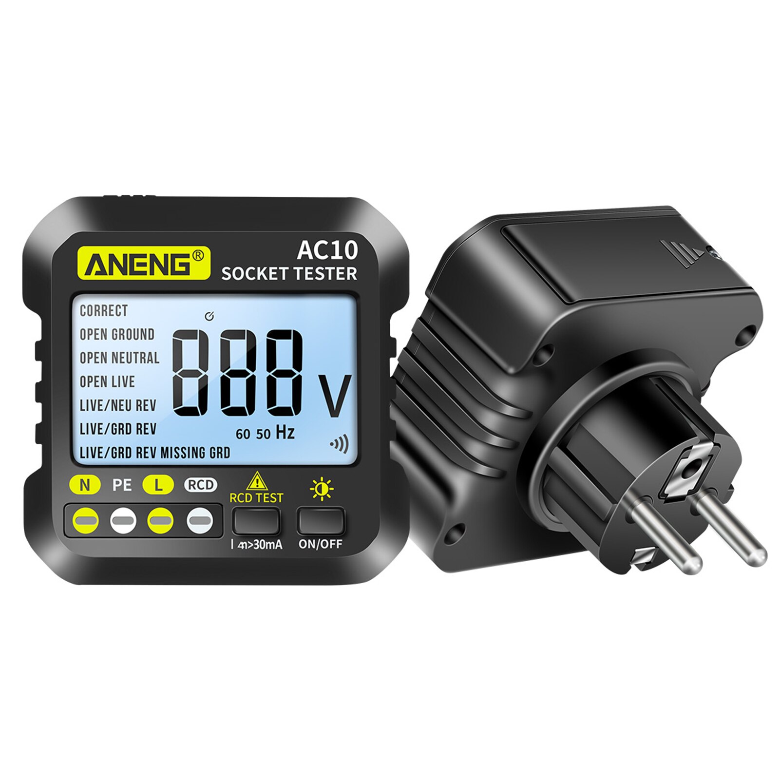 ANENG AC10 Digital Socket Tester Cable Tracker Plug Detector Polarity Phase Check Electroscope Voltmeter Tester Multimeter