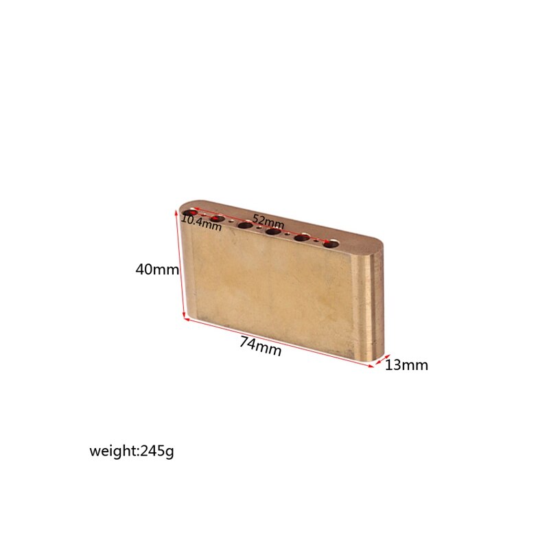 74mm messing tremolo blok guitar bridge dele til stratocaster elektrisk guitar blok sustain bridge
